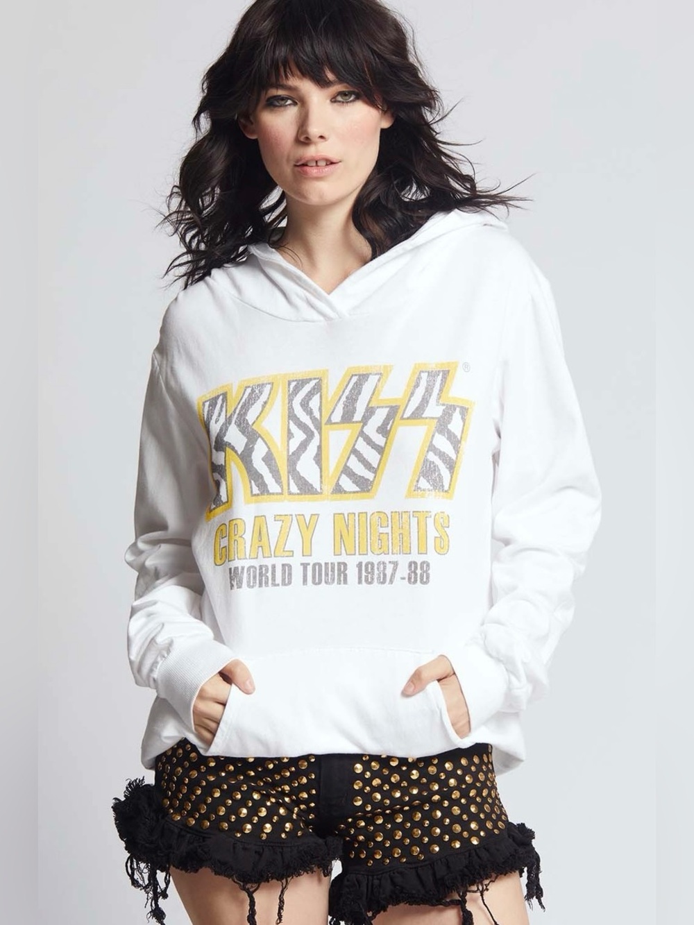 RARE‼️ NWOT RECYCLED KARMA Kiss Graphic Hoodies in White, Size Small